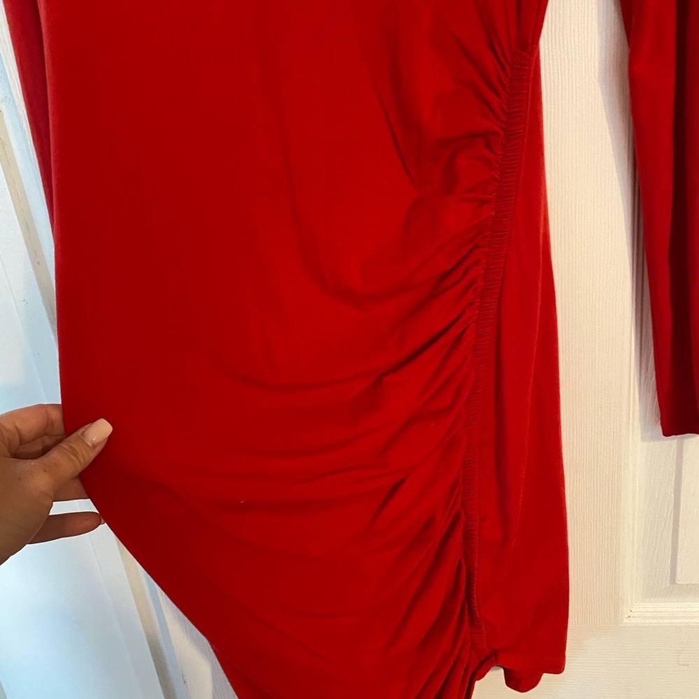 Express Long Sleeve Ruched Dress - Picture 7 of 8